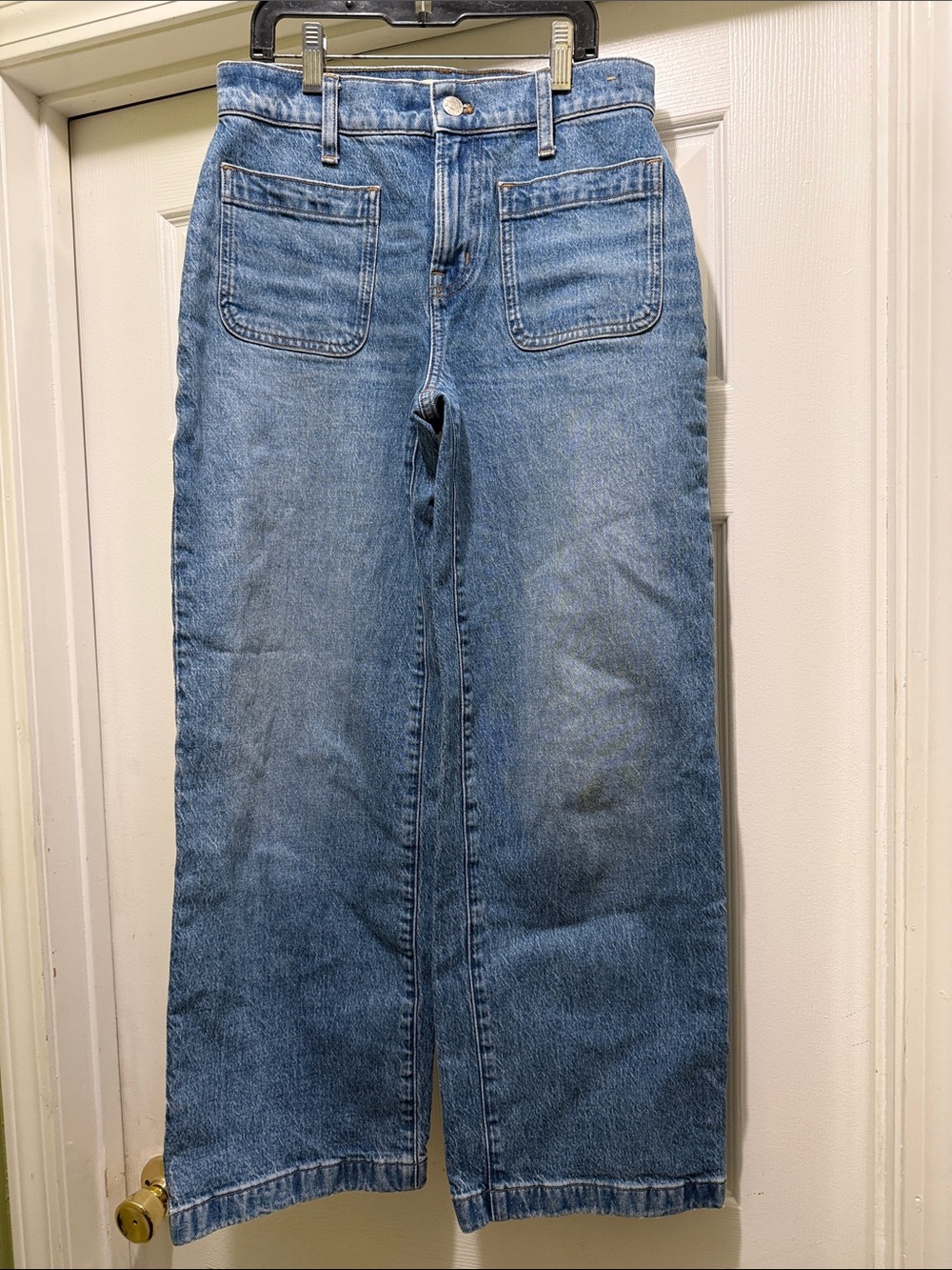 Madewell Emmett Wide-Leg Crop Blue Jeans Size 26P Petite